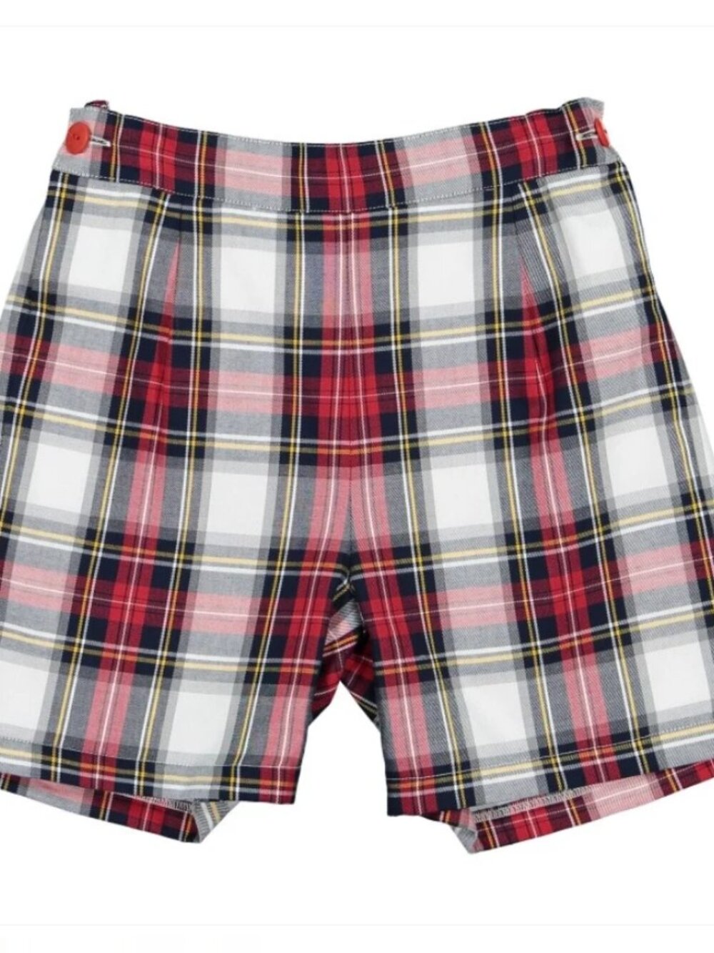 Sal & Pimenta Boys Shorts - Red & White Jolly Tartan Plaid size 3T
